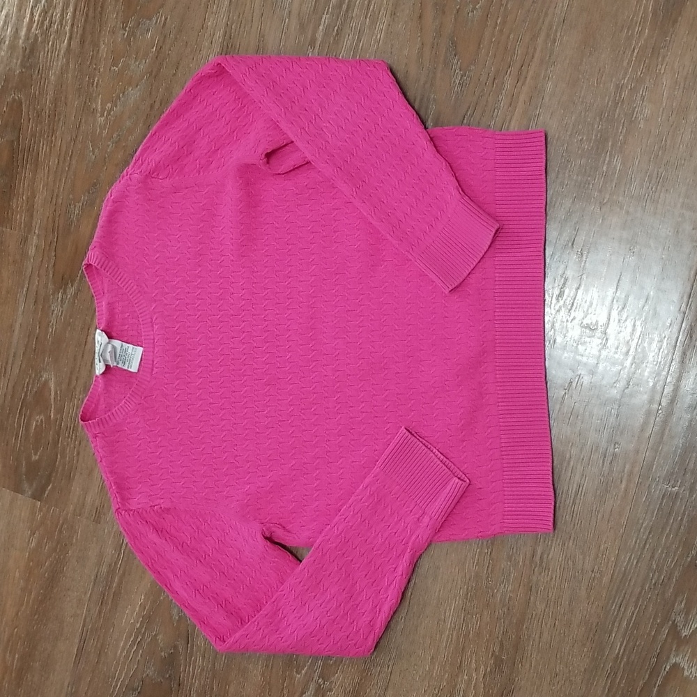 (M) Talbots Textured Knit 100% Pina Cotton Solid Color Lightweight Casual Comfy